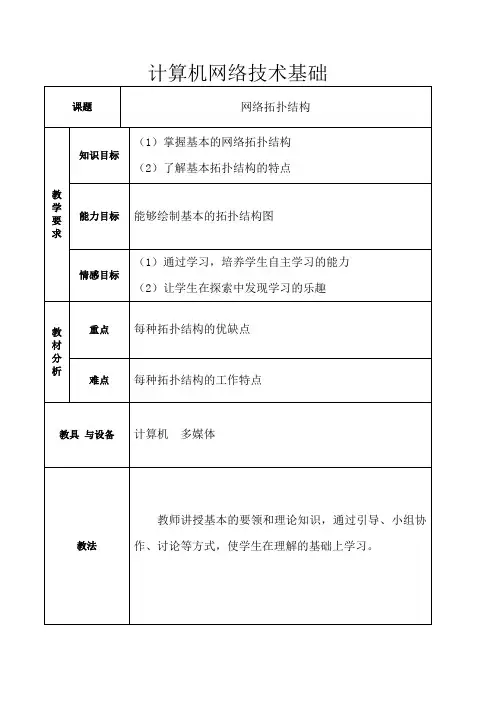 计算机网络拓扑结构教案