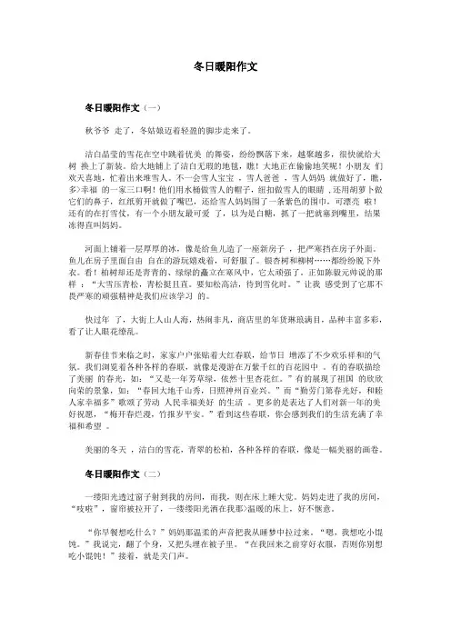 冬日暖阳作文