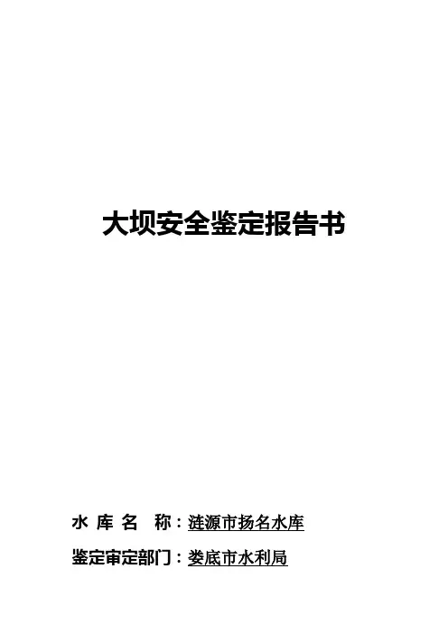 大坝安全鉴定报告书