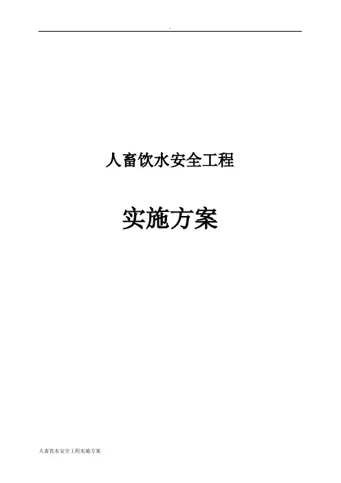 人畜饮水安全工程实施方案