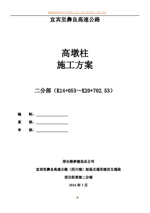 高墩柱施工方案 2