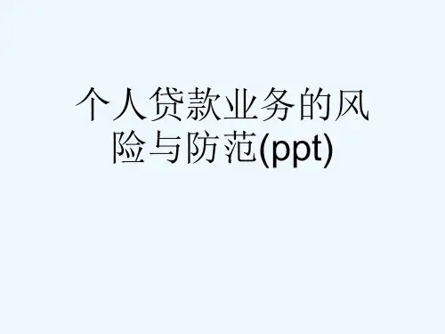 个人贷款业务的风险与防范(ppt)