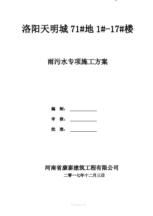 雨污水专项施工方案
