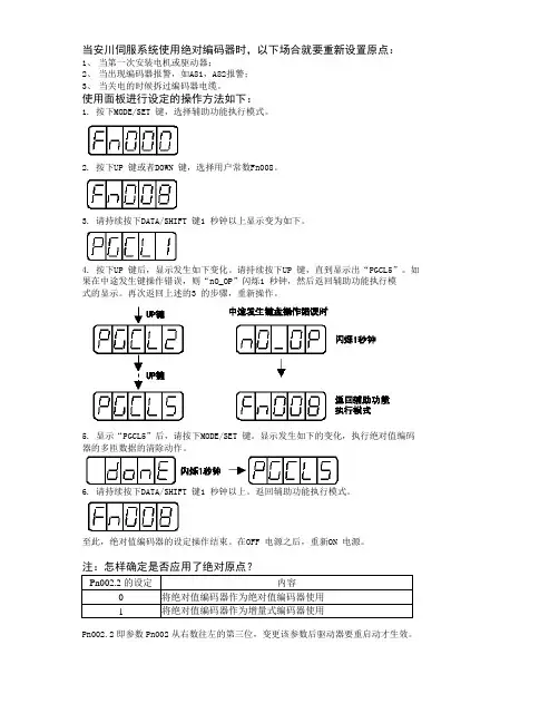 安川伺服系统零点的设置