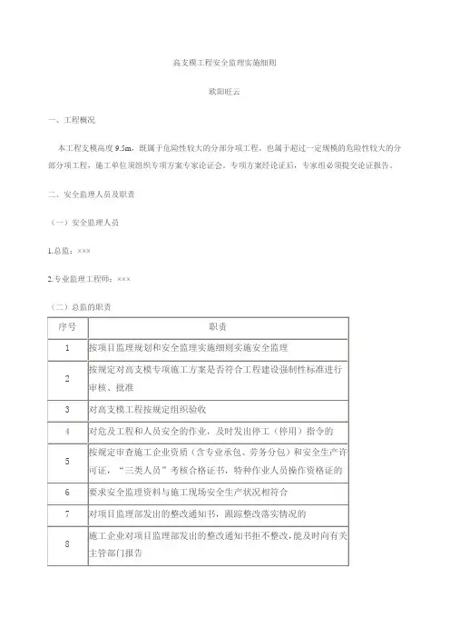 高支模工程安全监理实施细则.doc