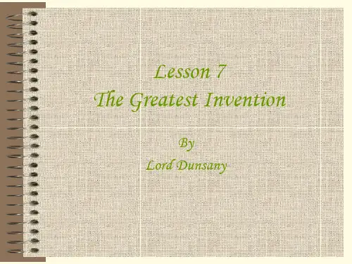 lesson 7 the Greatest Invention