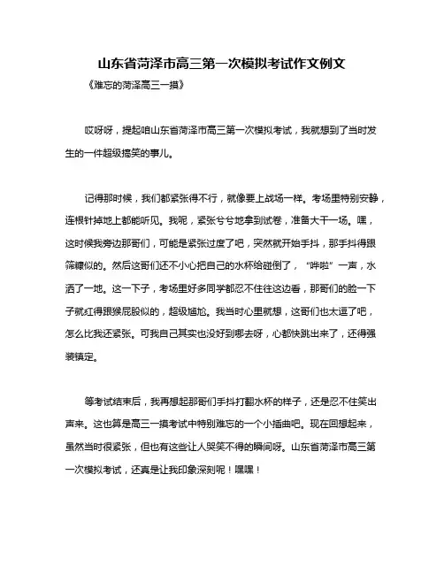 山东省菏泽市高三第一次模拟考试作文例文