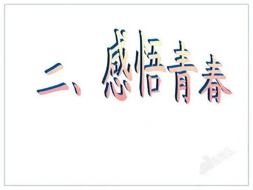 4.2感悟青春