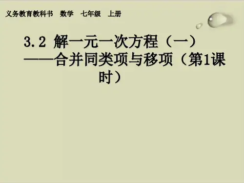 一元一次方程PPT课件完美版1