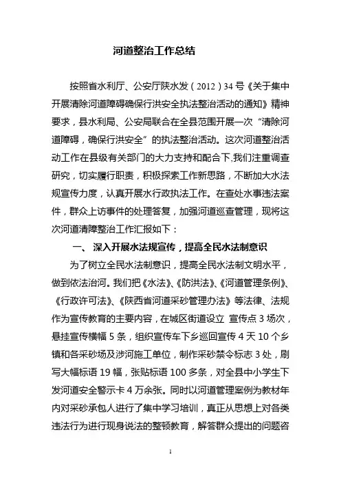 河道整治工作总结