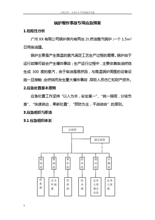 锅炉爆炸事故专项应急预案 2