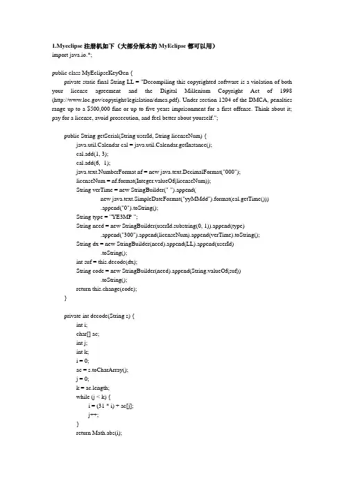 MyEclipse注册机