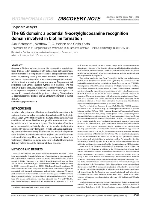 The G5 domain a potential N-acetylglucosamine recognition domain involved