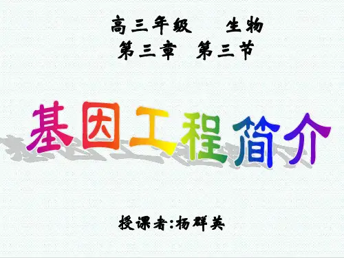 高三生物课件-2020-8-2高三生物基因工程简介2 最新