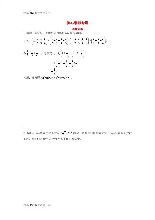 【配套K12】[学习]2019届中考数学复习 核心素养专题(二)练习