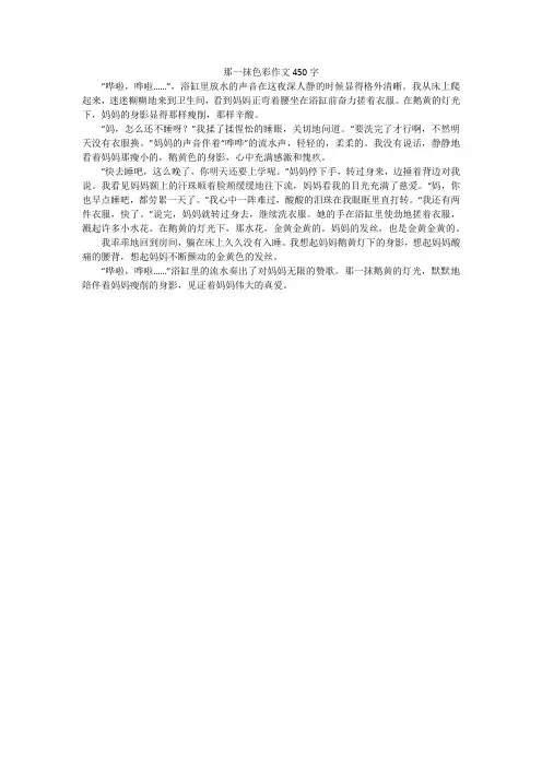 那一抹色彩作文450字