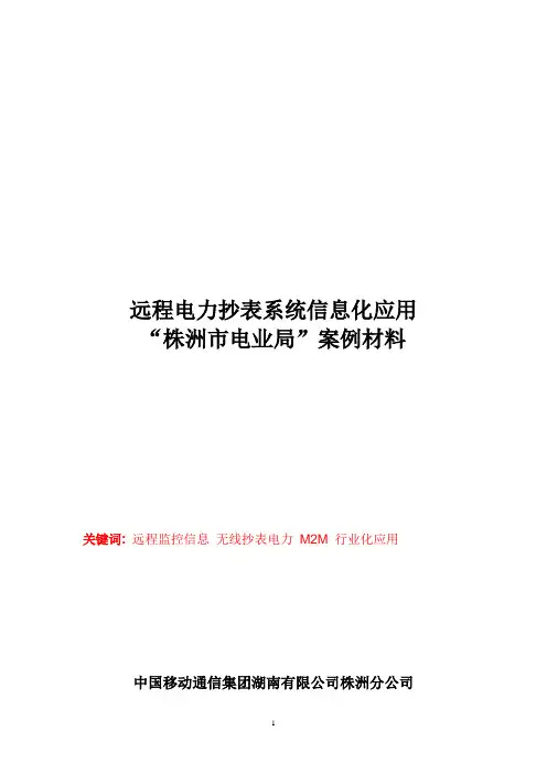远程电力抄表系统信息化应用