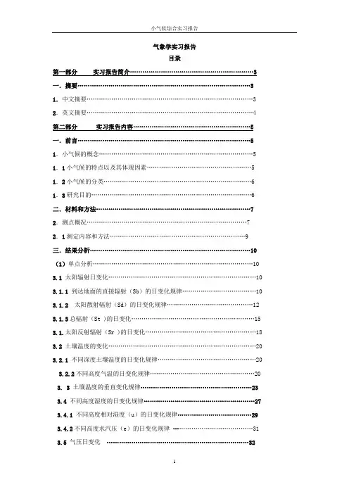 小气候综合实验报告
