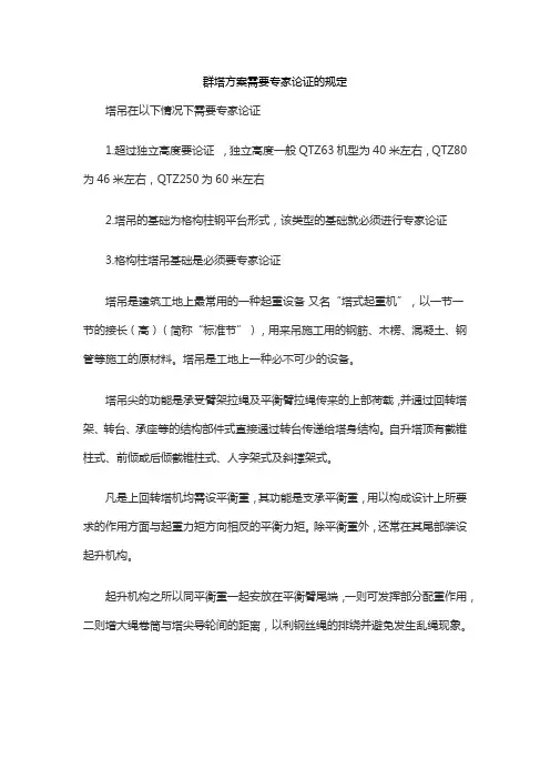 群塔方案需要专家论证的规定