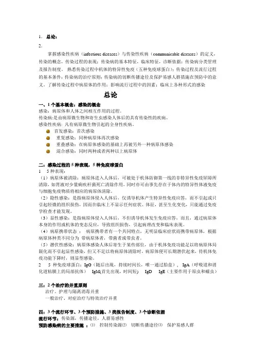 传染病重点笔记