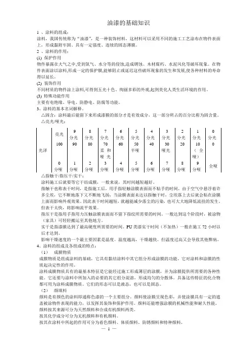 油漆的基础知识