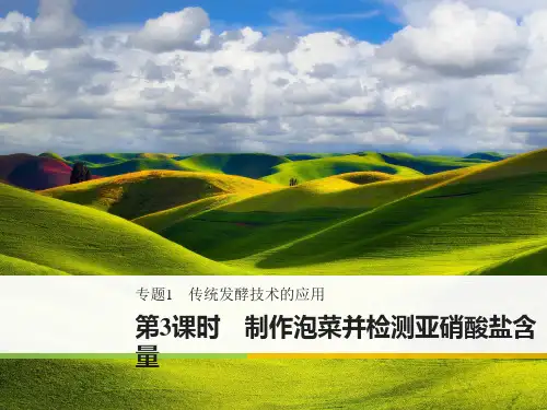 《步步高》2017-2018学年高二人教版生物选修一课件：1-3 制作泡菜并检测亚硝酸盐含量