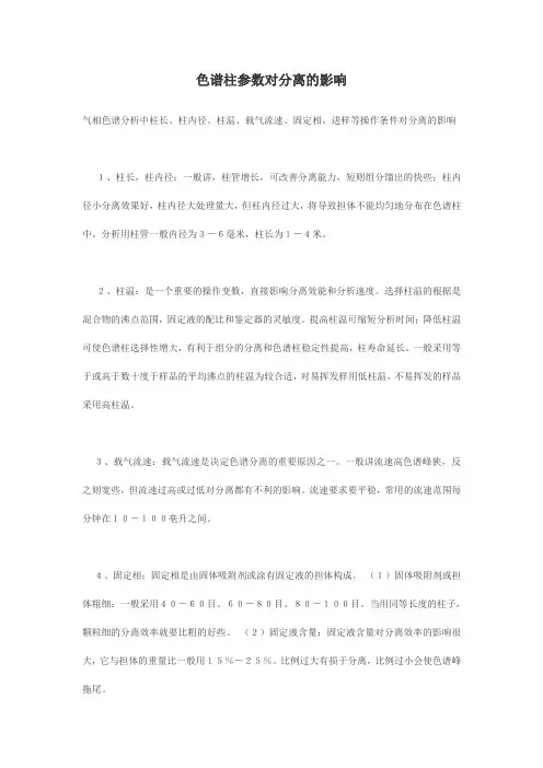 色谱柱参数对分离的影响