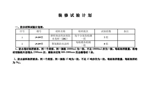 试验计划
