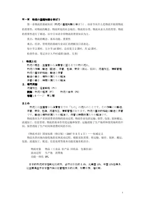 第一章 物流の基础知识を学ぼう