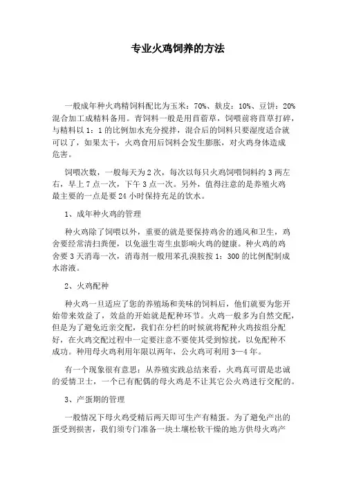 专业火鸡饲养的方法