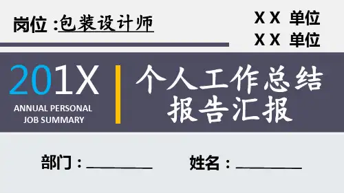 包装设计师岗位个人工作总结汇报报告PPT模板