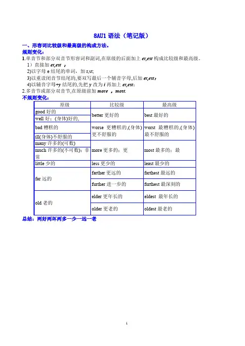 8AU1比较级和最高级