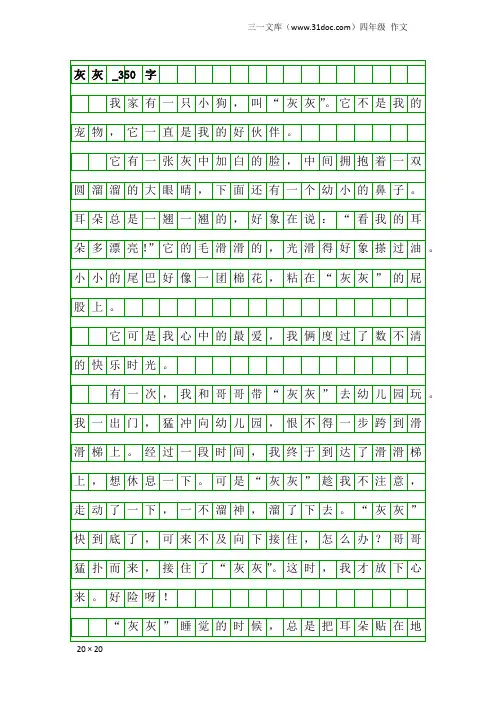 四年级作文：灰灰_350字