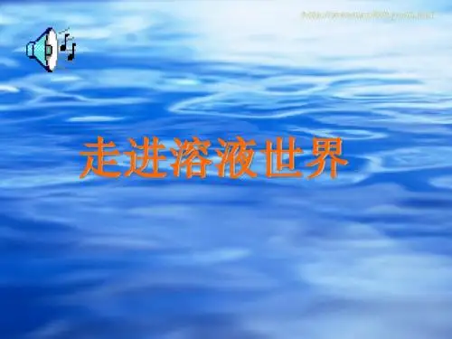 走进溶液世界