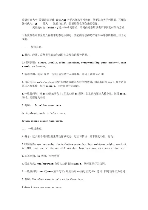 英语时态大全 英语语法基础 必知