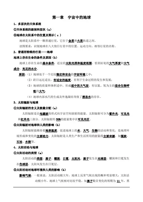 高中地理会考知识点【好】必修一