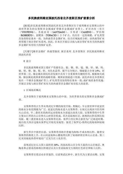 多民族玻利维亚国波托西省北齐查斯区找矿前景分析