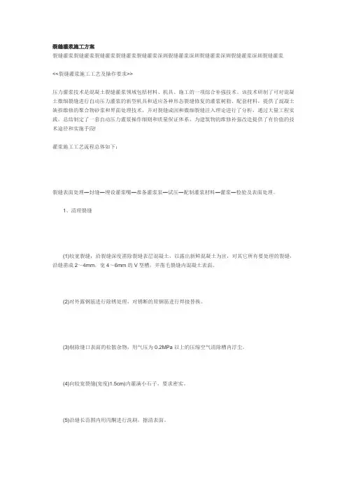 裂缝灌浆施工方案