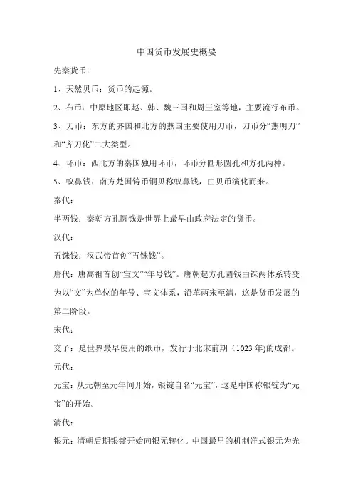 中国货币发展史