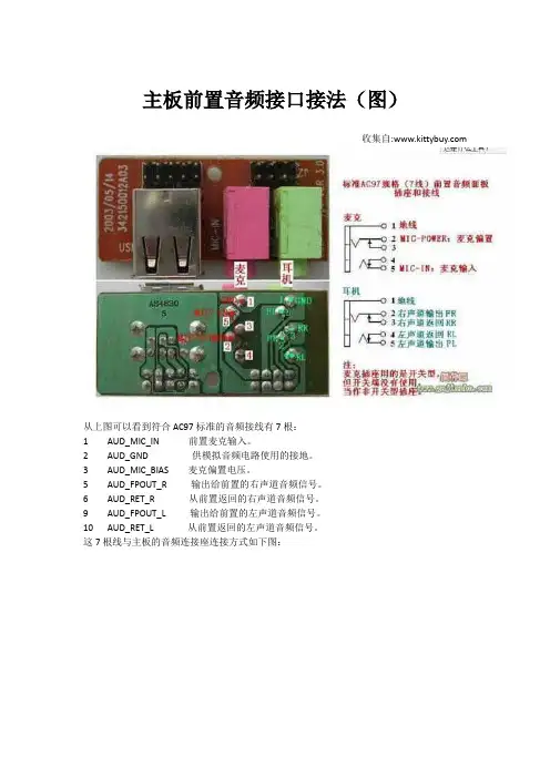 主板前置音频接口接法