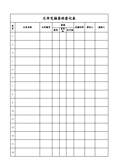 文件交接登记表