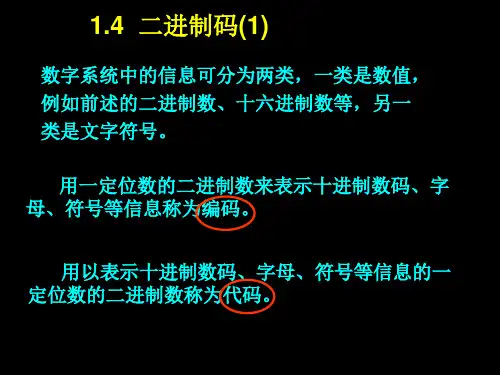 1.4  二进制码