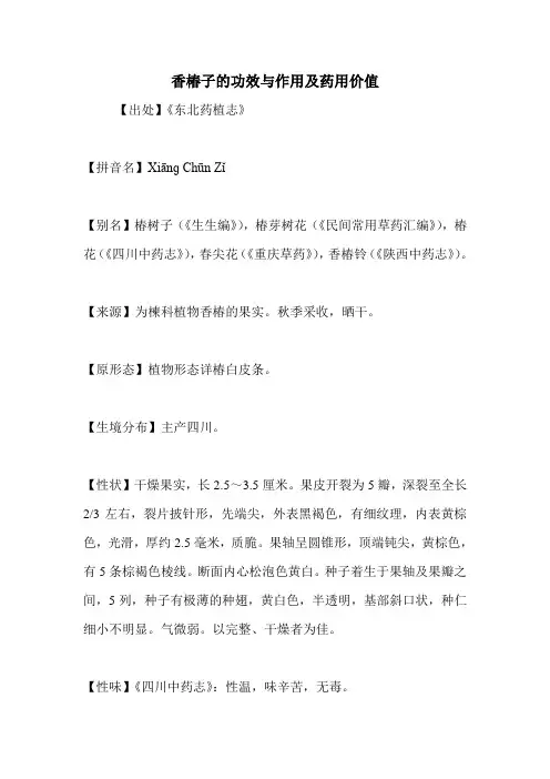 香椿子的功效与作用及药用价值