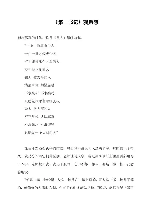 第一书记观后感