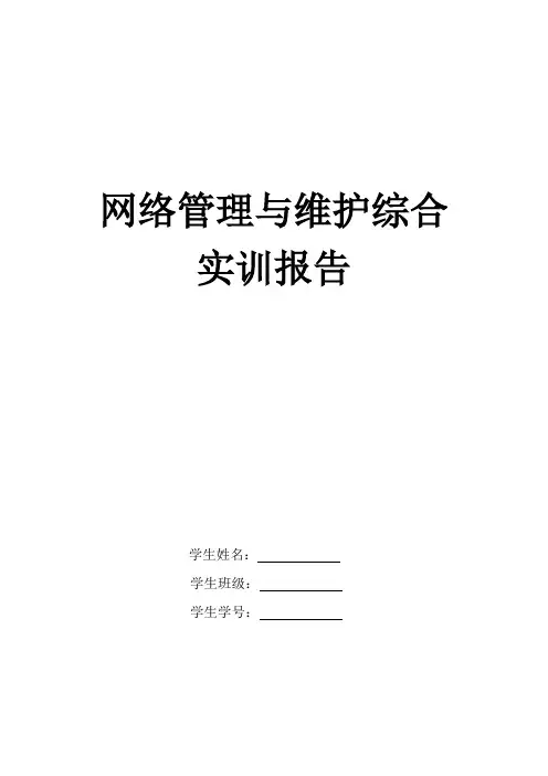 2012年网络管理与维护综合实训