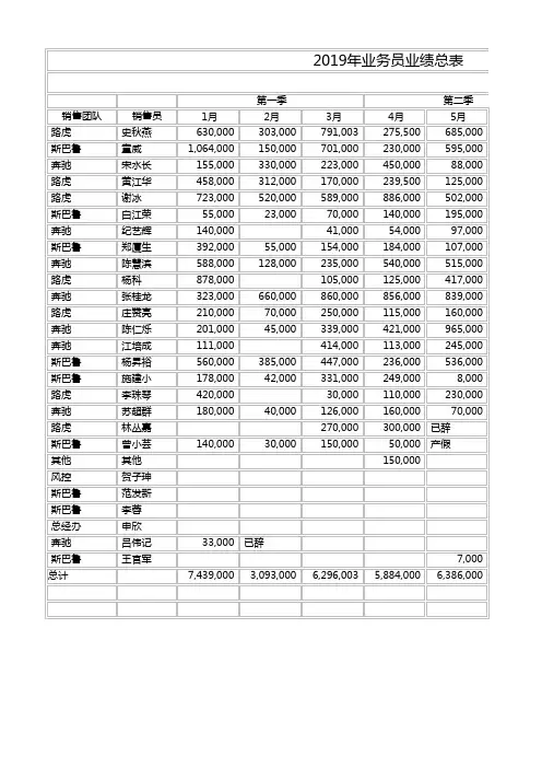 2019年度报表