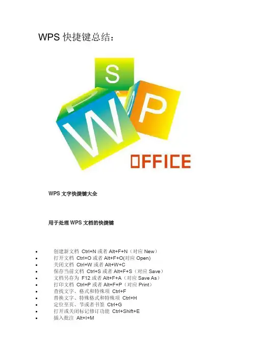 WPS快捷键总结