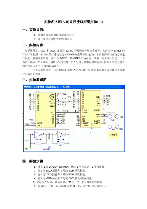 8251A的串行接口应用实验(二)