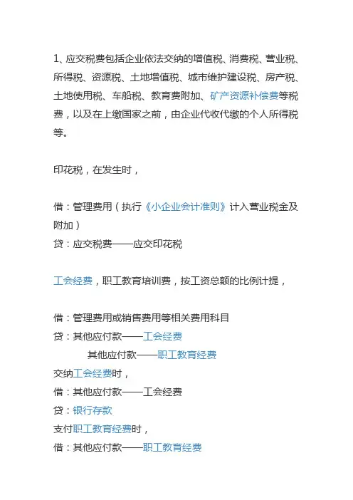 计提税金完整分录