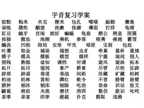 高考重点字音